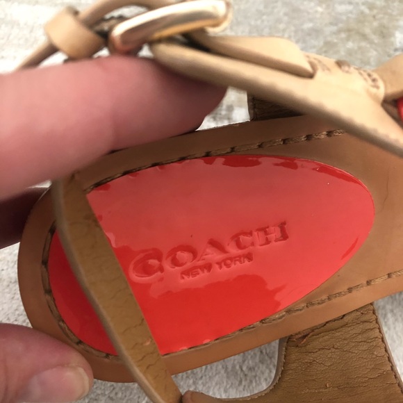 Coach Cassandra Orange and Cream Sandal - Picture 2 of 4